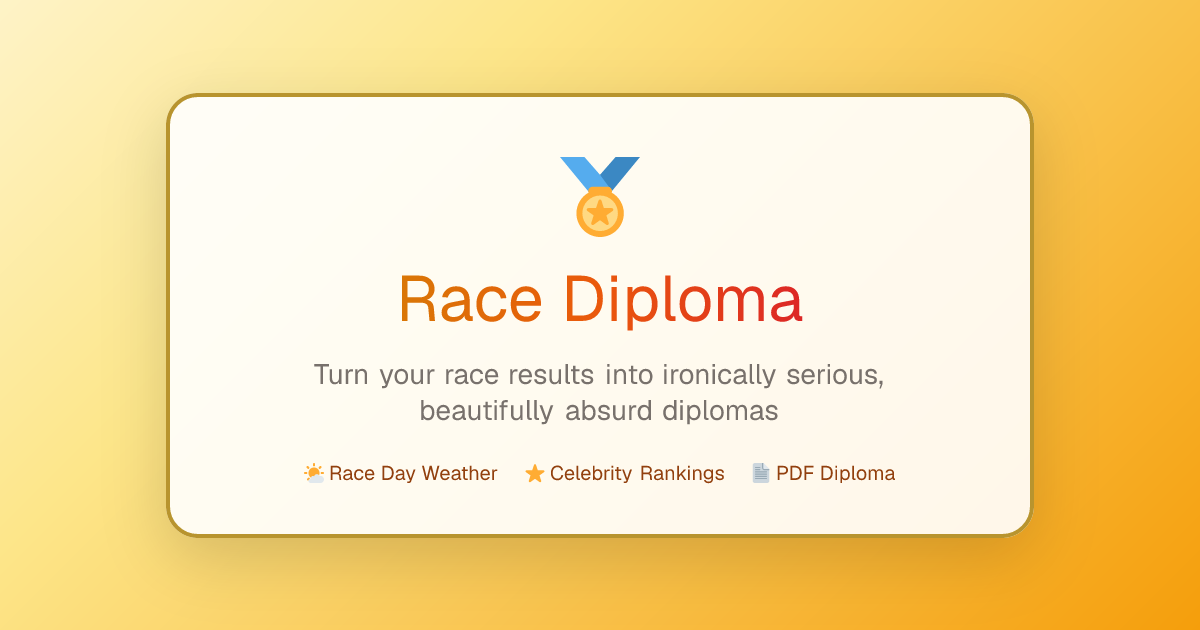 Race Diploma 🏅 — Race Certificate Generator